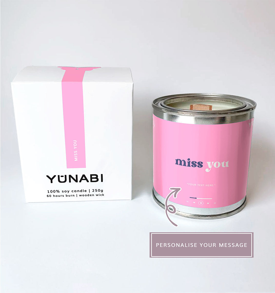 Personalised Miss You 9 oz. Candle