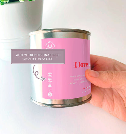 Personalised I love you 9 oz. Candle