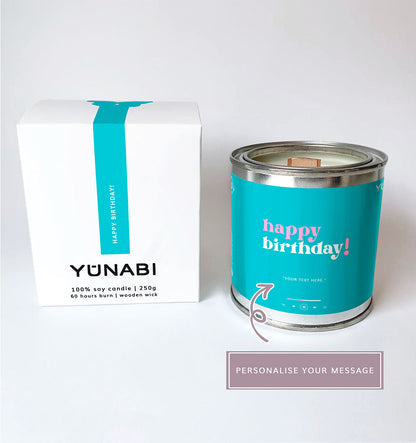 Personalised Happy Birthday 9 oz. Candle