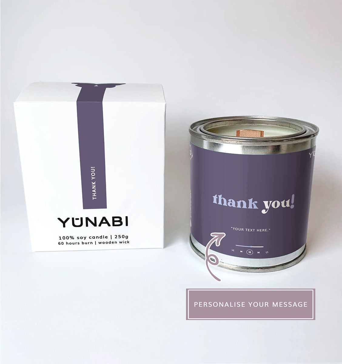 Personalised Thank You 9 oz. Candle